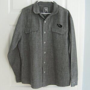 Mojo Sportswear Gray Button Down Fishing Shirt Size XL Long Sleeve Vented